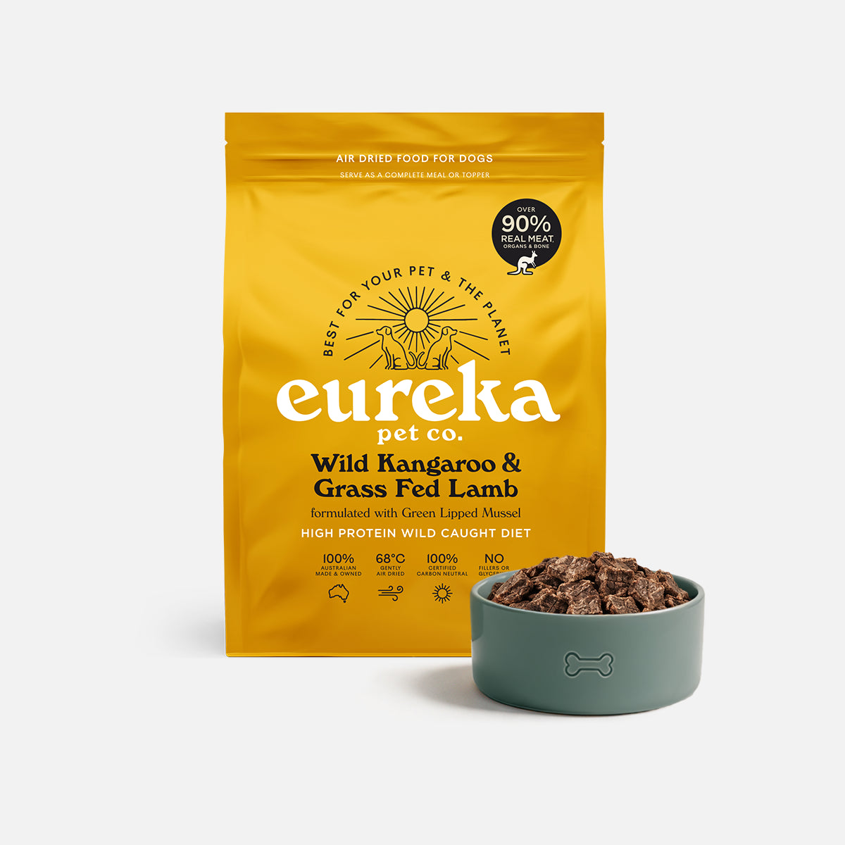 Grass Fed Lamb & Kangaroo | Air-Dried Dog Food | Eureka Pet Co
