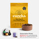 Bag of Eureka Pet Co Wild Boar & Free Range Chicken air-dried dog food beside a terracotta bowl filled with the food. Includes subscription perks: free welcome pack worth $58 and free treats worth $19.95 in every future order.
