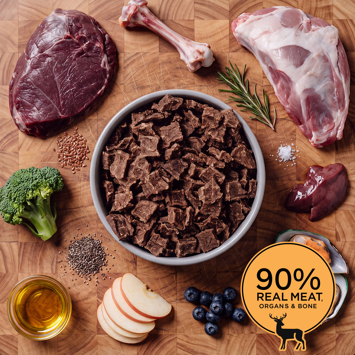 Venison & Grass Fed Lamb | Air-Dried Dog Food | Eureka Pet Co