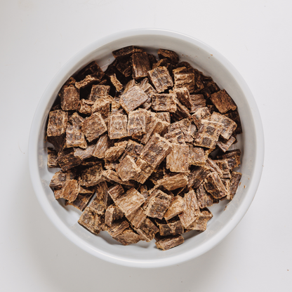 A bowl of Eureka Air-Dried Dog Food.